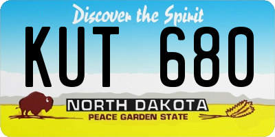 ND license plate KUT680