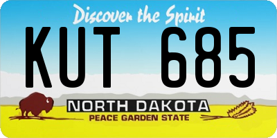 ND license plate KUT685