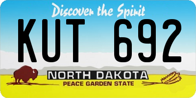 ND license plate KUT692