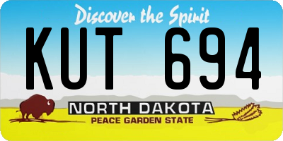 ND license plate KUT694