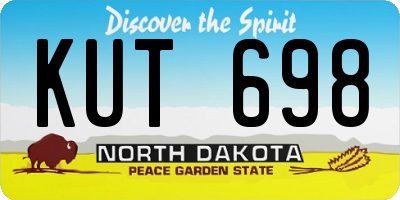 ND license plate KUT698