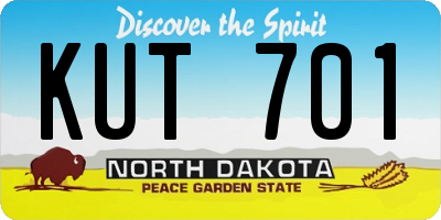 ND license plate KUT701