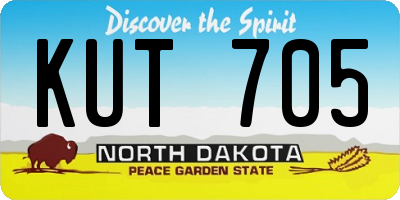 ND license plate KUT705