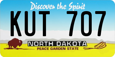 ND license plate KUT707