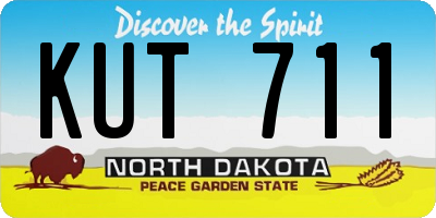 ND license plate KUT711