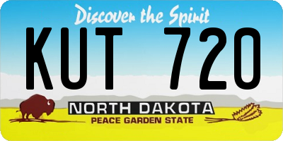 ND license plate KUT720