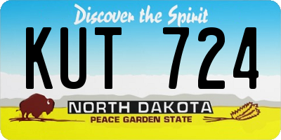 ND license plate KUT724