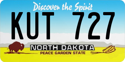 ND license plate KUT727