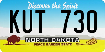 ND license plate KUT730