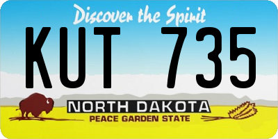 ND license plate KUT735