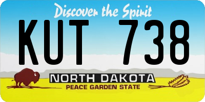 ND license plate KUT738