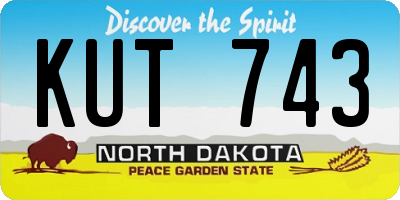 ND license plate KUT743
