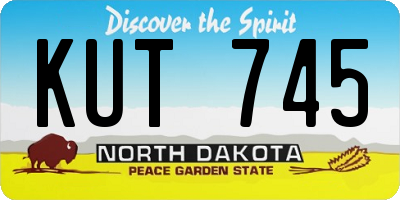 ND license plate KUT745
