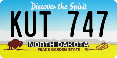ND license plate KUT747