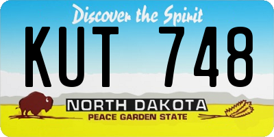 ND license plate KUT748