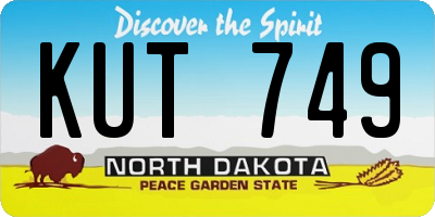 ND license plate KUT749
