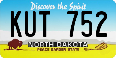 ND license plate KUT752