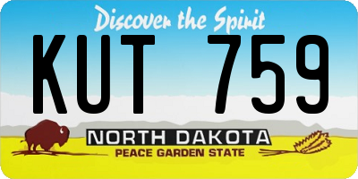 ND license plate KUT759