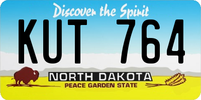 ND license plate KUT764
