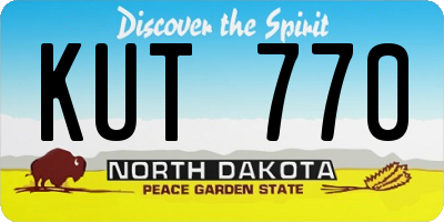 ND license plate KUT770