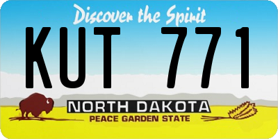 ND license plate KUT771