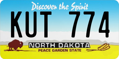 ND license plate KUT774