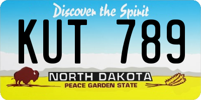 ND license plate KUT789