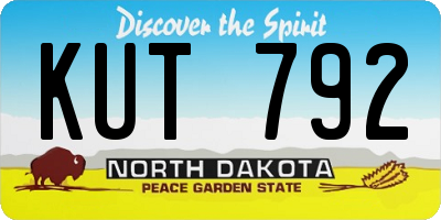 ND license plate KUT792
