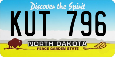 ND license plate KUT796