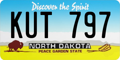 ND license plate KUT797