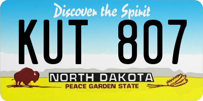 ND license plate KUT807