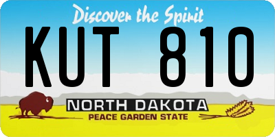 ND license plate KUT810