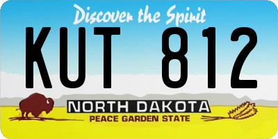 ND license plate KUT812