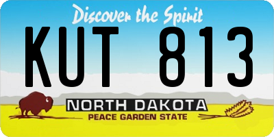 ND license plate KUT813