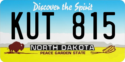 ND license plate KUT815
