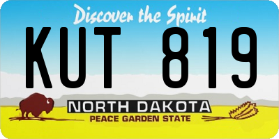 ND license plate KUT819