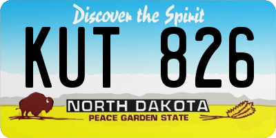 ND license plate KUT826