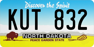 ND license plate KUT832