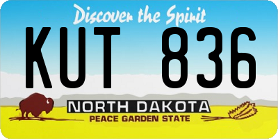 ND license plate KUT836