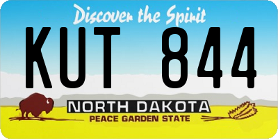ND license plate KUT844