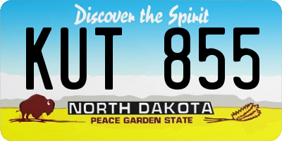 ND license plate KUT855