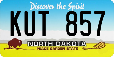 ND license plate KUT857