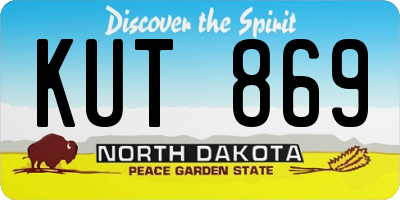 ND license plate KUT869