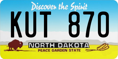 ND license plate KUT870