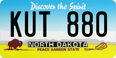 ND license plate KUT880