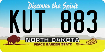 ND license plate KUT883
