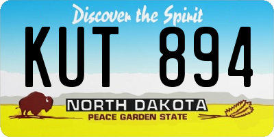 ND license plate KUT894