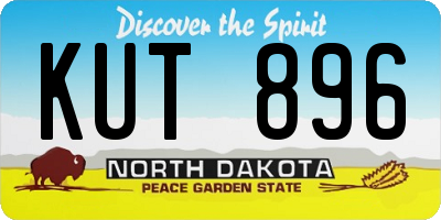 ND license plate KUT896
