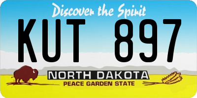 ND license plate KUT897