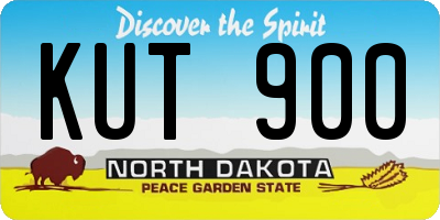 ND license plate KUT900